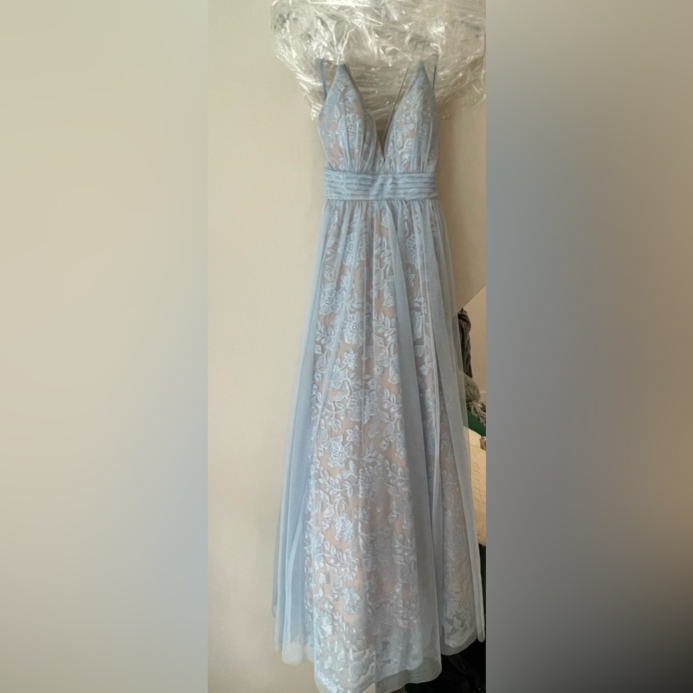 Macys Junior Light Blue Prom Dress Size 3
